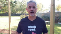 Load and play video in Gallery viewer, satan is a punk. Spiritual Warfare Christian Graphic T-Shirt

