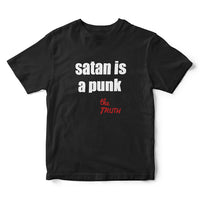 Load image into Gallery viewer, satan is a punk. Spiritual Warfare Christian Graphic T-Shirt
