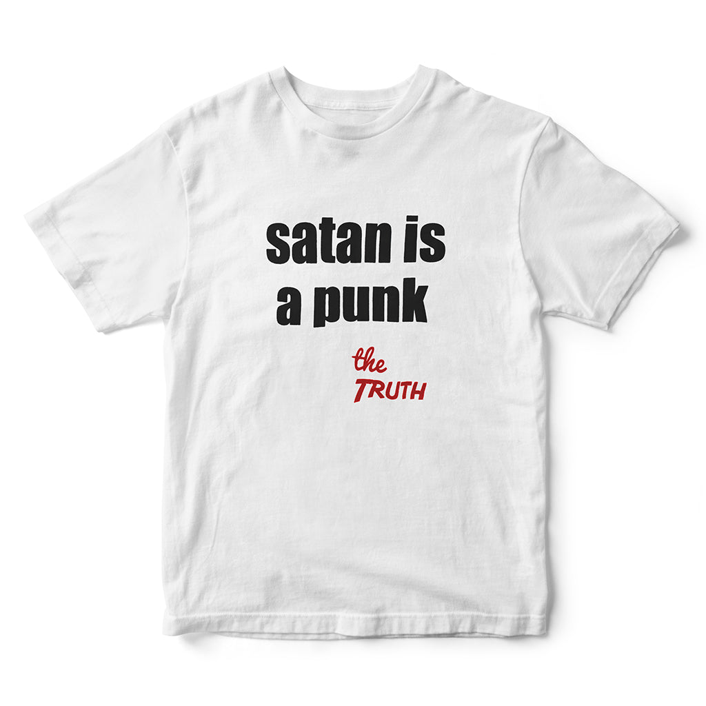 satan is a punk. Spiritual Warfare Christian Graphic T-Shirt